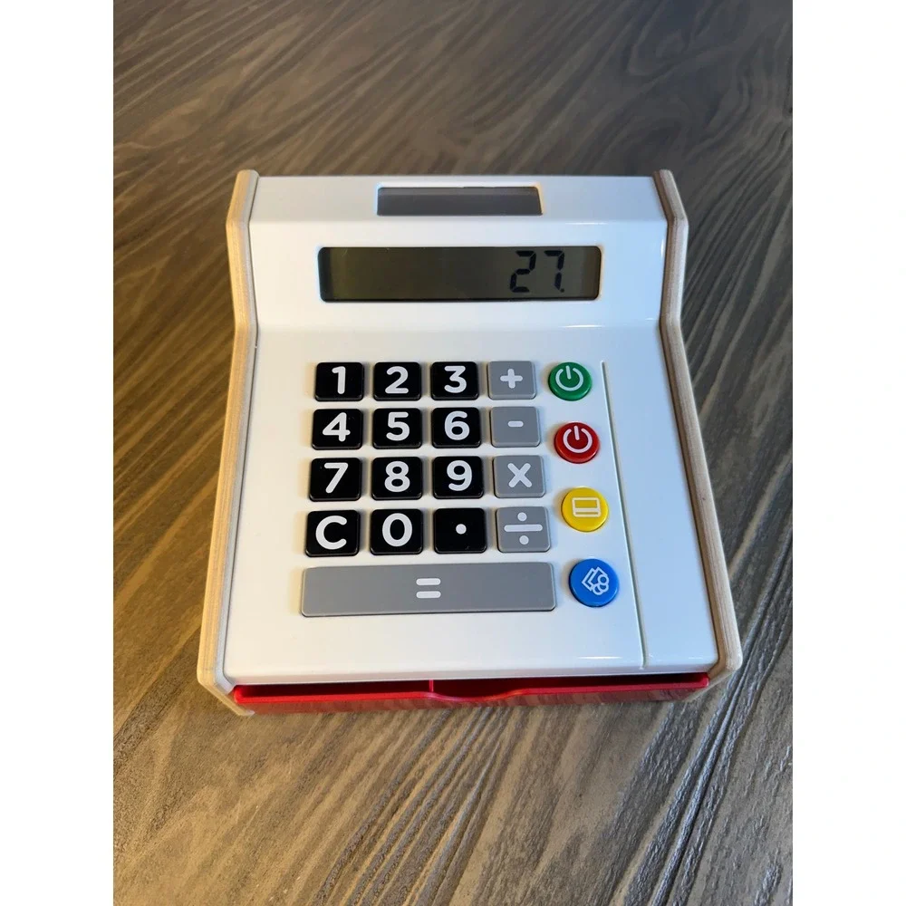 IKEA DUKTIG Toy Cash Register Kids White Solar Powered Educational Wood Works